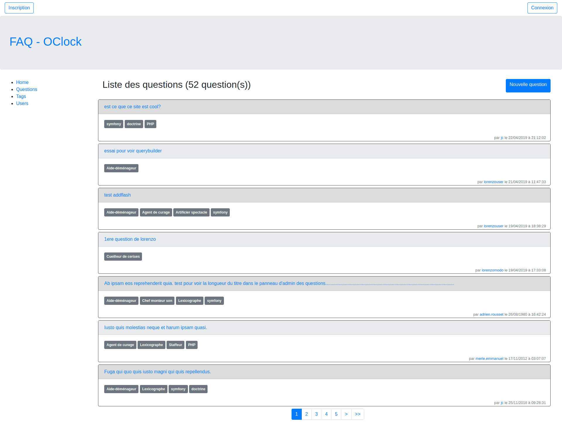 Image principale du projet FAQ O'Clock